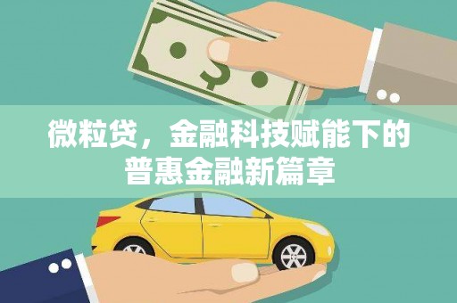 梧州微粒贷，金融科技赋能下的普惠金融新篇章