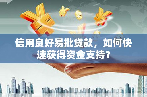 梧州信用良好易批贷款，如何快速获得资金支持？