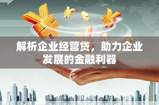 梧州解析企业经营贷，助力企业发展的金融利器
