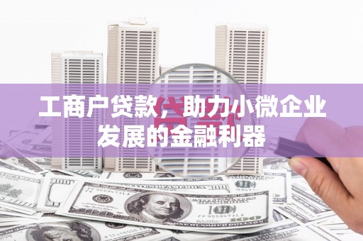 梧州工商户贷款，助力小微企业发展的金融利器