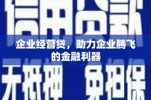 梧州企业经营贷，助力企业腾飞的金融利器