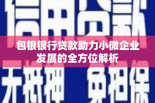 梧州包银银行贷款助力小微企业发展的全方位解析