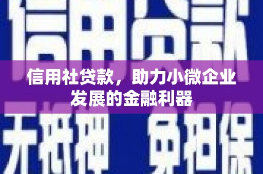 梧州信用社贷款，助力小微企业发展的金融利器