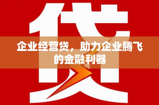 梧州企业经营贷，助力企业腾飞的金融利器