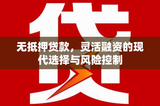 梧州无抵押贷款，灵活融资的现代选择与风险控制