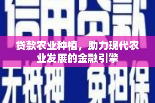 梧州贷款农业种植，助力现代农业发展的金融引擎