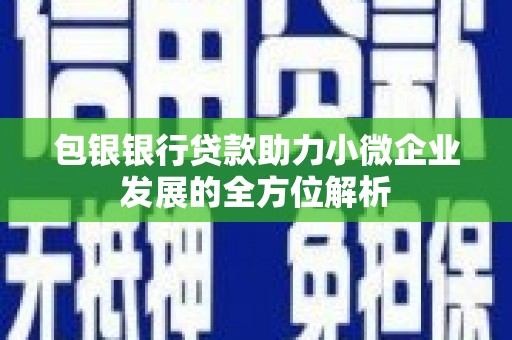梧州包银银行贷款助力小微企业发展的全方位解析