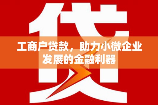 梧州工商户贷款，助力小微企业发展的金融利器