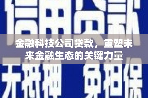 梧州金融科技公司贷款，重塑未来金融生态的关键力量