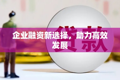 梧州企业融资新选择，助力高效发展
