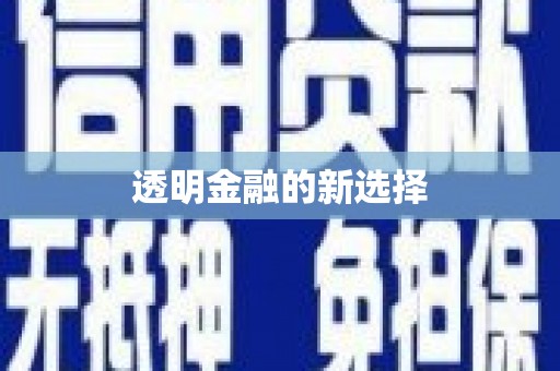 梧州透明金融的新选择