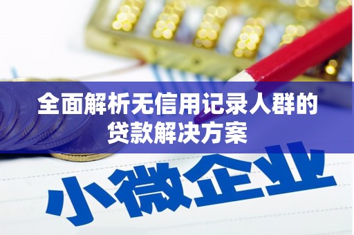 梧州全面解析无信用记录人群的贷款解决方案