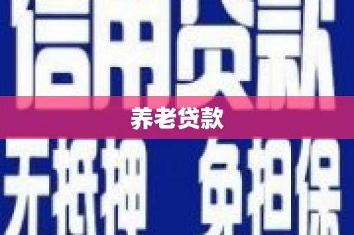 梧州养老贷款